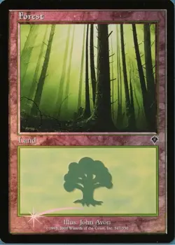 1x Forest (347) FOIL Invasion Basic Land MAGIC THE GATHERING - MTG VINTAGE - Image 1