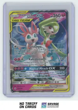 2019 Pokemon SM Unbroken Bonds Holo Ultra Rare TAG TEAM Gardevoir & Sylveon GX - Image 1