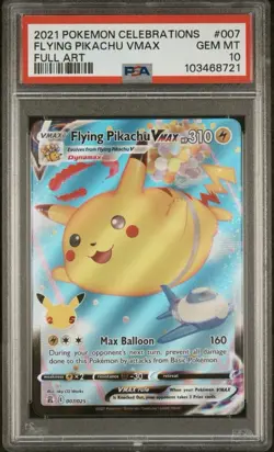 FLYING PIKACHU VMAX 2021 Pokemon Celebrations #007/025 Full Art PSA 10 GEM! - Image 1