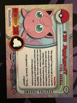 Jigglypuff, #39, 2000 Topps Chrome, Pokemon TV Series 1, Spectra - Image 2