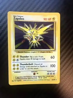 ⚡Pokemon Zapdos BASE SET HOLO vintage 16/102 lightly played wotc⚡ - Image 2