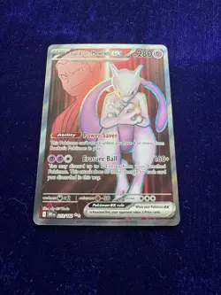 Pokemon TCG Team Rockets Mewtwo Ex 213/182 Full Art Destined Rivals Super Minty - Image 1