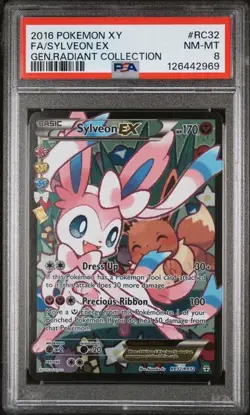 2016 Pokemon XY Generations Sylveon EX RC32/RC32 Radiant Coll Rare PSA 8 (QT) - Image 1