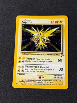 Pokemon Zapdos 20/130 Holo Base Set 2 II 2000 NM - Image 1