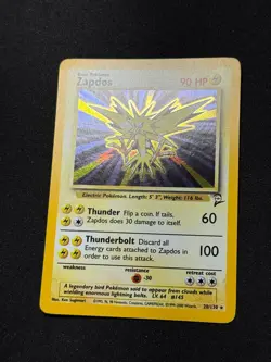 Pokemon Zapdos 20/130 Holo Base Set 2 II 2000 NM - Image 2