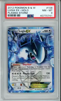 2012 POKEMON PLASMA STORM LUGIA EX #108 HOLO FOIL PSA 8 NM #40770741 - Image 1