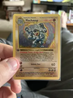 Pokemon TCG Machamp Base Set 8/102 Holo 1st Edition Holo Rare 1999 - Image 3