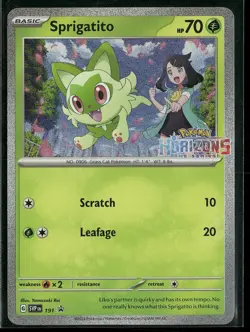 Sprigatito Pokemon Horizons Scarlet & Violet SVP 191 Holo Black Star Promo NM - Image 1