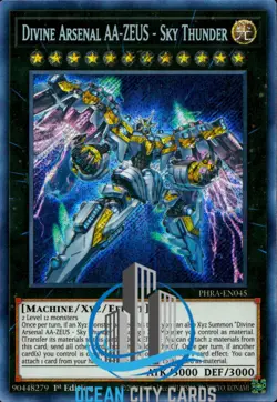 Yu-Gi-Oh Secret Rare Divine Arsenal AA-ZEUS Sky Thunder 1st Edition PHRA-EN045 - Image 1