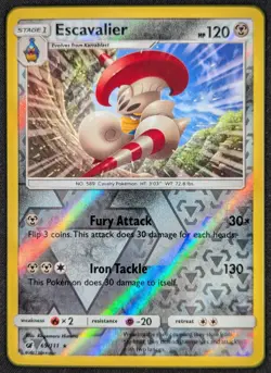 Escavalier 2017 Crimson Invasion Reverse Holo Rare Pokemon Card 69/111 (NM) - Image 1