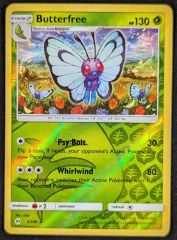 Butterfree 2017 Sun & Moon Reverse Holo Rare Pokemon Card 3/149 (NM) - Image 1