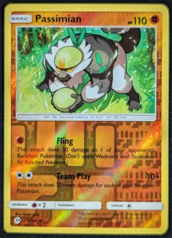 Passimian 2017 Sun & Moon Reverse Holo Pokemon Card 73/149 (NM) - Image 1