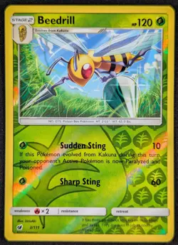 Beedrill 2017 Crimson Invasion Reverse Holo Rare Pokemon Card 3/111 (NM) - Image 1