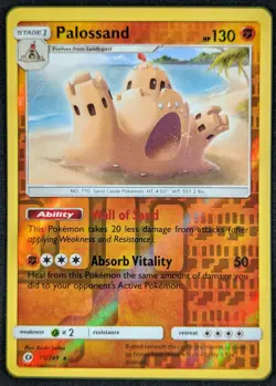 Palossand 2017 Sun & Moon Reverse Holo Rare Pokemon Card 75/149 (NM) - Image 1