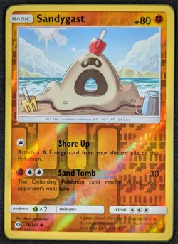 Sandygast 2017 Sun & Moon Reverse Holo Pokemon Card 74/149 (NM) - Image 1