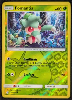 Fomantis 2017 Sun & Moon Reverse Holo Pokemon Card 14/149 (NM) - Image 1