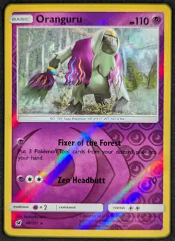 Oranguru 2017 Crimson Invasion Reverse Holo Rare Pokemon Card 48/111 (NM) - Image 1