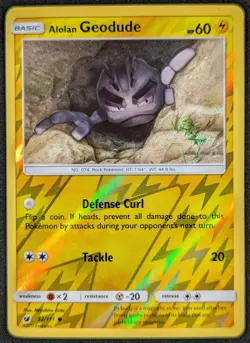 Alolan Geodude 2017 Crimson Invasion Reverse Holo Pokemon Card 32/111 (NM) - Image 1