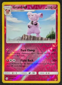Granbull 2017 Sun & Moon Reverse Holo Pokemon Card 91/149 (NM) - Image 1