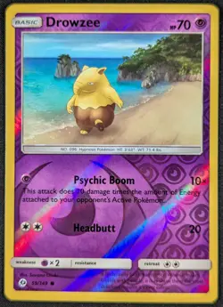 Drowzee 2017 Sun & Moon Reverse Holo Pokemon Card 59/149 (NM) - Image 1