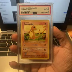 Pokemon TCG Charmander Base Set 1st Edition Common Card 46/102 PSA 8 NM-MT 1999 - Image 1