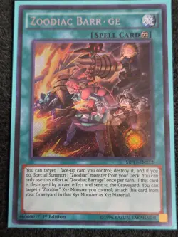 YuGiOh MISPRINT Zoodiac Barrage, Secret Rare, MP17-EN212, 1st Edition, NM! - Image 1
