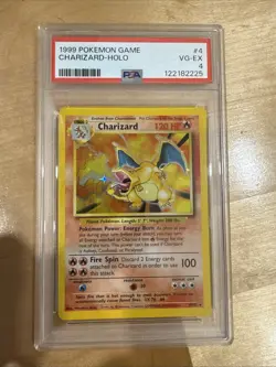 Pokemon TCG Charizard Base Set Holo Unlimited Rare Card 4/102 PSA PSA 4 - Image 1