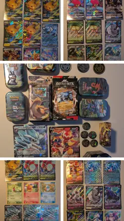 Pokemon GX/V LARGE JUMBO Card Lot + Tins & Accessories - Battle Deck - Image 1