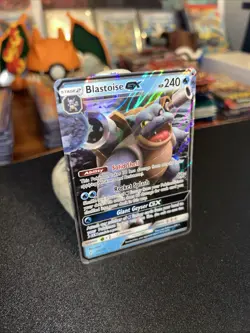 ✨Pokemon TCG Blastoise GX HUltraRare Card Unbroken Bonds 35/214 LP Bent Corner✨ - Image 1