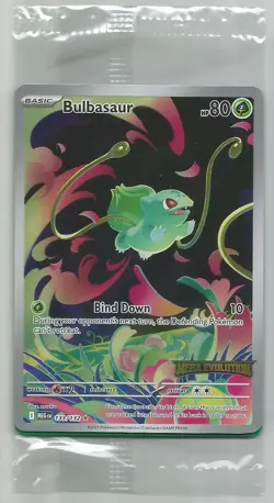 Pokemon TCG Mega Evolutions Stamped Promo Card - Bulbasaur 133/132 - NM - SEALED - Image 1