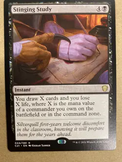 MTG 1x Stinging Study Commander 2021 Legacy Magic the Gathering Card x1 NM - Image 1