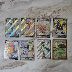 Lot of 8 Shiny V & EX Pokemon Full Art Cards - Image 1