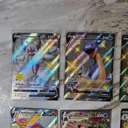 Lot of 8 Shiny V & EX Pokemon Full Art Cards - Image 2