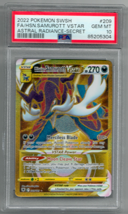 Hisuian Samurott VSTAR - 209/189 Pokemon Astral Radiance Secret Rare Card PSA 10 - Image 1