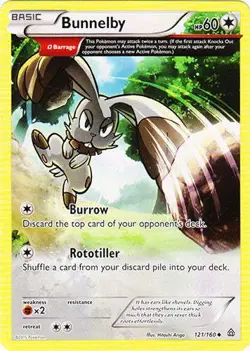 Bunnelby 121/160 UnCommon Pokemon XY Primal Clash Card - Image 1