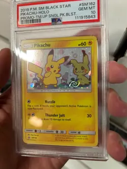 PSA 10 GEM MINT Pikachu SM162 Great SWIRL Team Up HOLO PROMO Pokemon Card 843 - Image 4