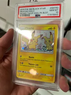 PSA 10 GEM MINT Pikachu SM162 Great SWIRL Team Up HOLO PROMO Pokemon Card 843 - Image 5