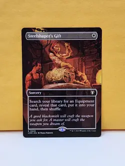 1x BORDERLESS ALT ART Steelshaper's Gift, NM, CMM, Magic: the Gathering, MtG - Image 1