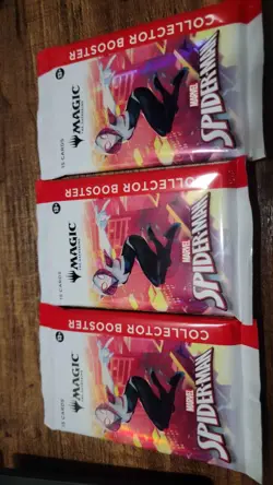 Magic The Gathering MTG Marvel Spiderman 3 SEALED Collector Booster Pack IN HAND - Image 1