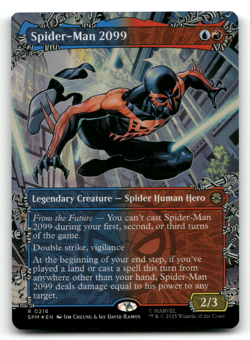 ✨ SPIDER-MAN 2099 216 NM FOIL BORDERLESS RARE SPIDERMAN MTG ENGLISH - Image 1