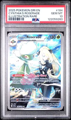 PSA 10 Cynthia's Roserade 184/182 Pokemon Destined Rivals Illustration Rare 2025 - Image 1