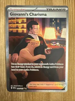 Giovanni's Charisma - 204/165 - Pokemon 151 Special Illustration Rare Card NM - Image 1