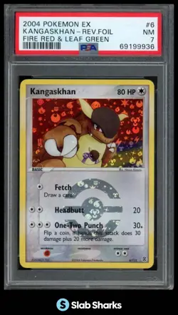 2004 POKEMON EX FIRERED & LEAFGREEN #6/112 KANGASKHAN REVERSE HOLO PSA 7 - Image 1