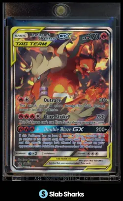 2016 POKEMON SM BLACK STAR PROMOS #SM201 RESHIRAM & CHARIZARD GX TAG TEAM FA - Image 1
