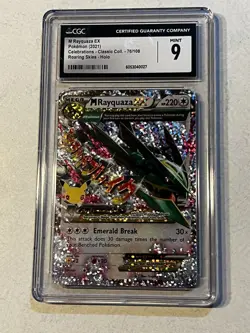 Pokemon 2021 Celebrations Mega M Rayquaza EX 76/108 CGC 9 - Image 1