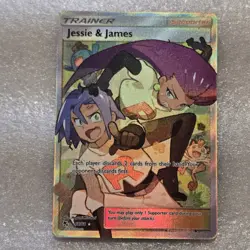 Jessie and James FULL ART Trainer 68/68 Pokemon S&M Hidden Fates NM Holo 2019 - Image 1