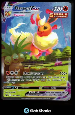 2019 POKEMON SWORD & SHIELD BLACK STAR PROMOS #SWSH180 FLAREON VMAX JUMBO - Image 1