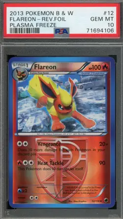 Pokemon - Flareon Reverse Holo, Plasma Freeze #12 PSA 10 POP 6 - Image 1