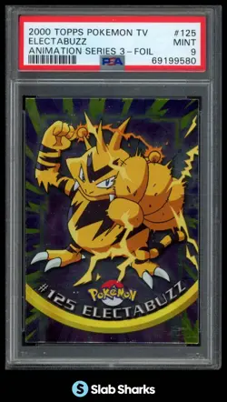 2000 TOPPS POKEMON TV ANIMATION EDITION SERIES 3 #125 ELECTABUZZ FOIL PSA 9 - Image 1