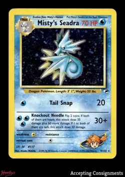 1999-02 Pokemon WOTC American Promo #9 Misty's Seadra Pre-Release Stamp (LP) - Image 1